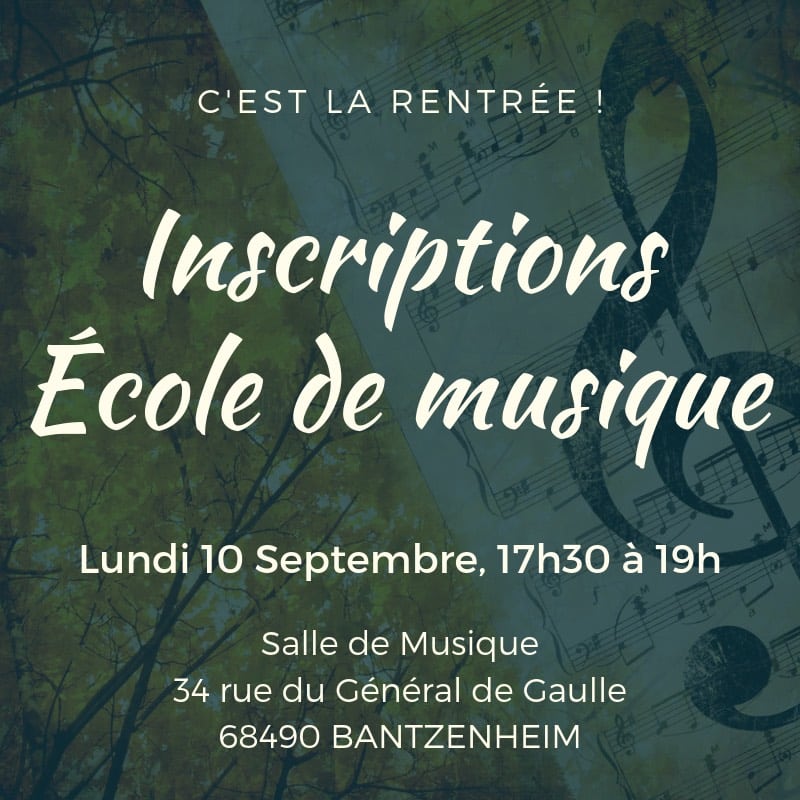 Inscriptions École de Musique 2018