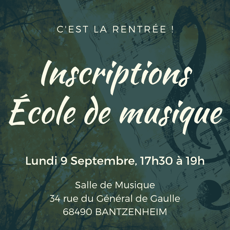 Inscriptions École de Musique 2019